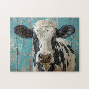 Puzzle Peinture de la ferme de vache laitière de mignonne