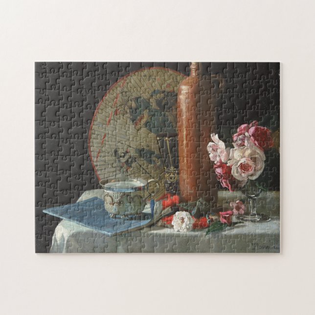 Puzzle Peinture de la vie avec ventilateur et rose (Horizontal)