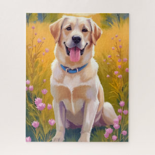 Puzzle Peinture de Labrador Retriever chien jaune Lab 