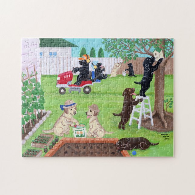 Puzzle Peinture de Labradors d'amusement de dimanche (Horizontal)
