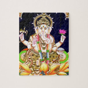 PUZZLE PEINTURE DE LOTUS GANESHA TANJORE