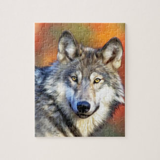 Puzzle Peinture de loup gris