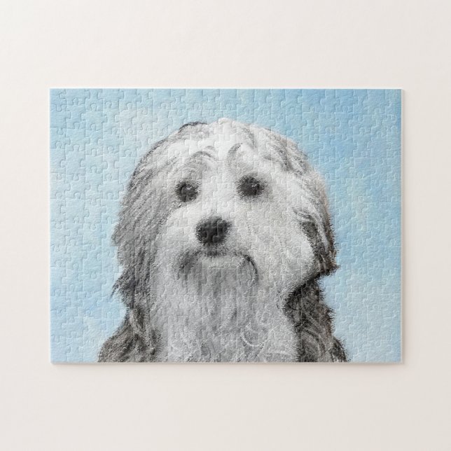 Puzzle Peinture de Lowchen - Art de chien original mignon (Horizontal)