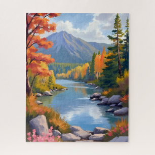 Puzzle Peinture de paysage de feuillage d'automne de Nouv