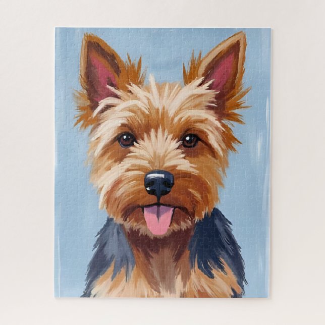 Puzzle Peinture de portrait de chien Terrier du Yorkshire (Vertical)