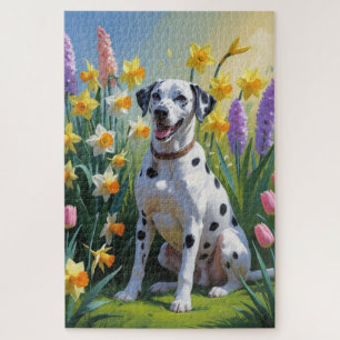 Puzzle Peinture de printemps de chien dalmate