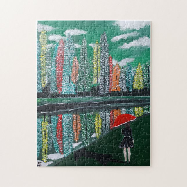 Puzzle Peinture de réflexion d'automne par Alfred Fox (Vertical)