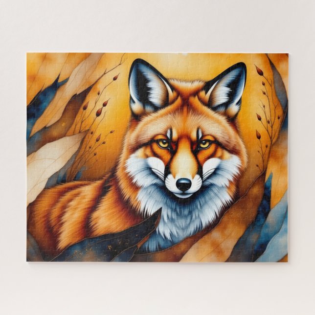 Puzzle Peinture de renard d'automne (Horizontal)