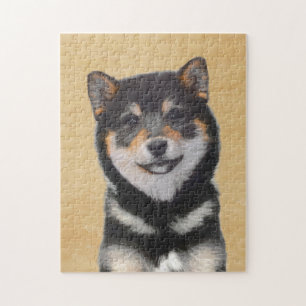 Puzzle Peinture de Shiba Inu (noir et Tan) - art de chien