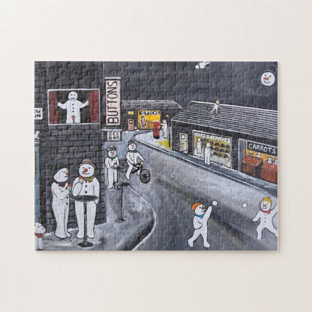 Puzzle Peinture de Snow Town par Alfred Fox (Horizontal)