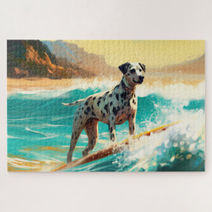 Puzzle Peinture de Surf à la Plage Dalmate