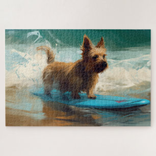 Puzzle Peinture de surf de plage de Terrier Australien