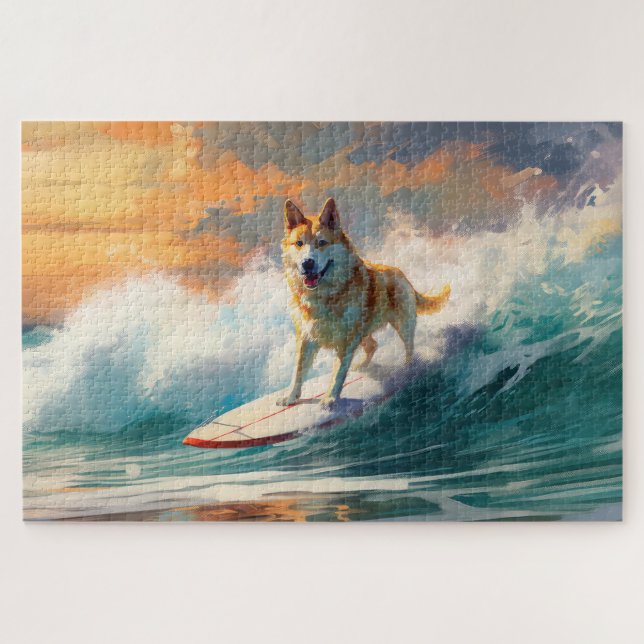 Puzzle Peinture de surf sur la plage d'Akita (Horizontal)