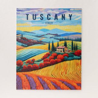 Puzzle Peinture de Toscane au coucher du soleil | Italie