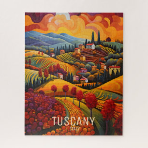 Puzzle Peinture de Toscane en automne   Italie Travel Art