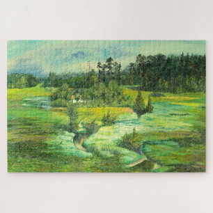Puzzle peinture de vallée verte Aquarelle