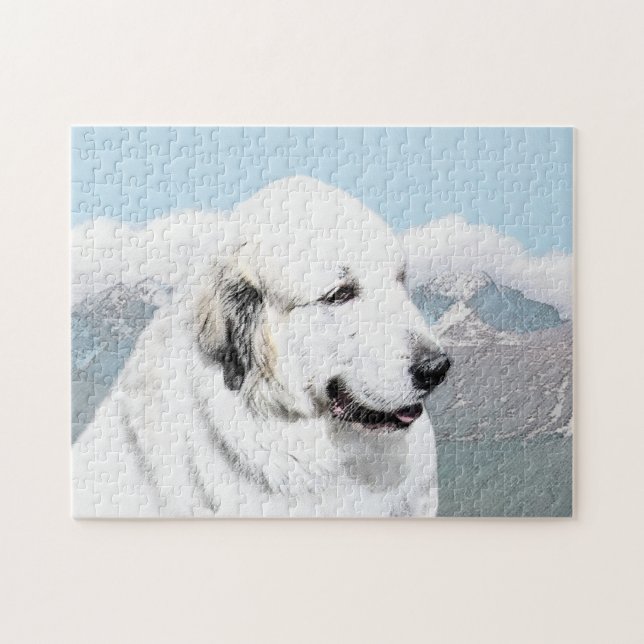 Puzzle Peinture des Pyrénées - Art original du chien (Horizontal)