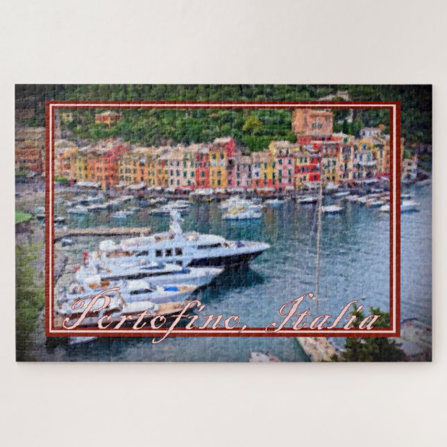 Puzzle Peinture des Yachts de Portofino Italie - 20x30 (Horizontal)