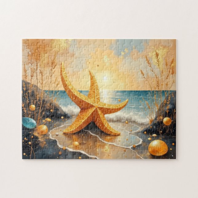 Puzzle peinture d'étoile de mer d'art fantaisiste (Horizontal)