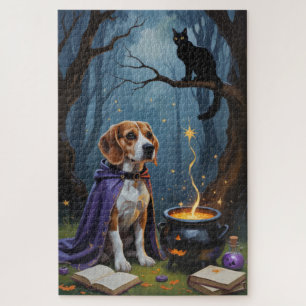 Puzzle Peinture d'Halloween de chien beagle