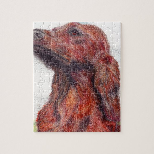 Puzzle Peinture d'illustration de chien de poseur (Vertical)