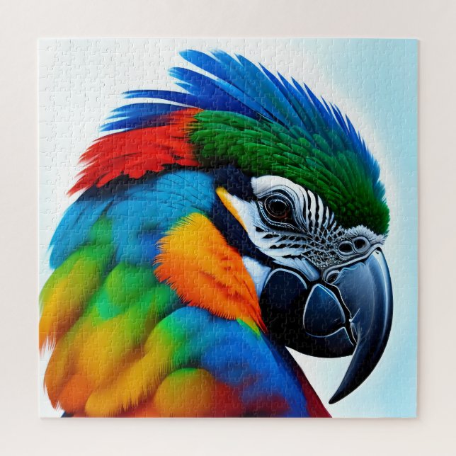 Puzzle Peinture d'oiseaux aux perroquets macaw colorés (Vertical)