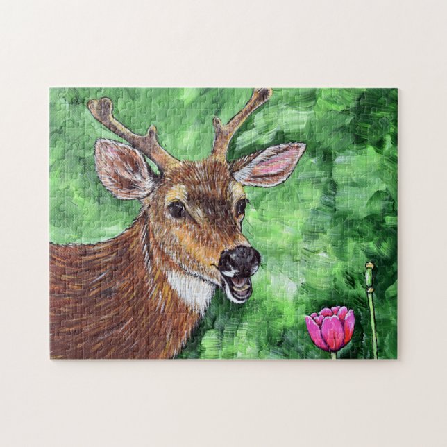 Puzzle Peinture drôle de cerfs (Horizontal)