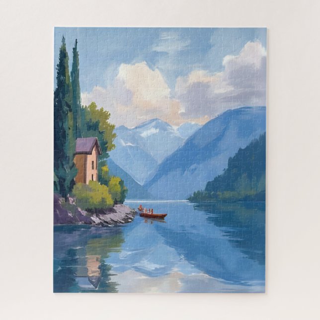 Puzzle Peinture du lac de Côme, Italie (Vertical)