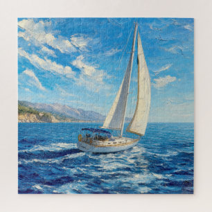 Puzzle Peinture d'une voile de bateau en empâtement 