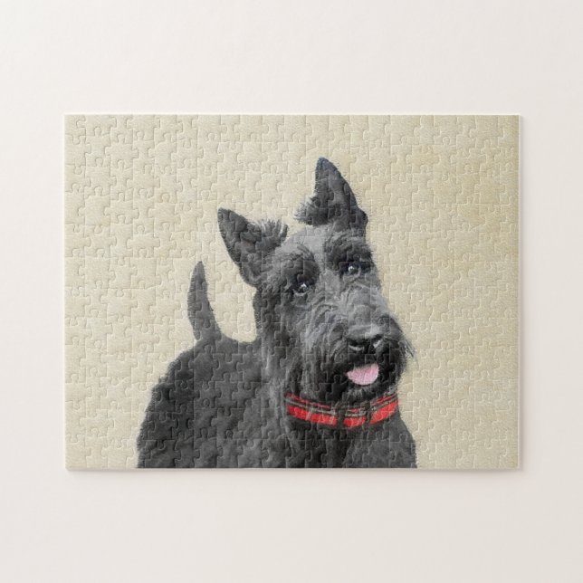 Puzzle Peinture écossaise Terrier - Cute Original Chien A (Horizontal)