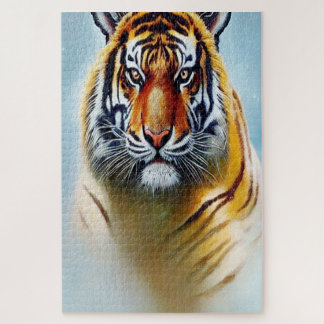 Puzzle Peinture faciale de tigre - Artwork de faune frapp