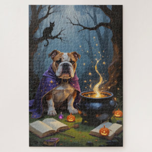 Puzzle Peinture fantaisiste de Halloween Bulldog