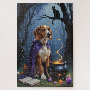 Puzzle Peinture fantaisiste d'Halloween de chien Afghan H
