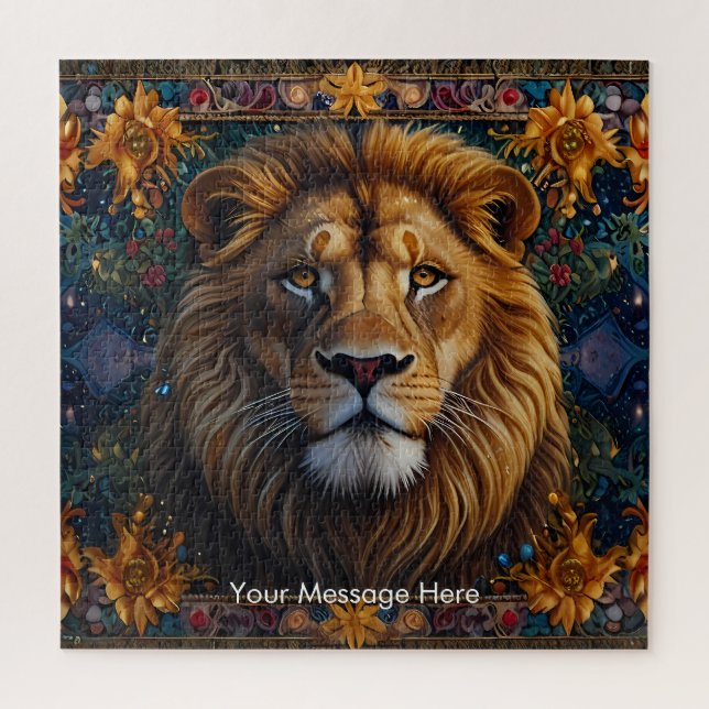 Puzzle Peinture fantastique de lion en couleur Art animal (Vertical)