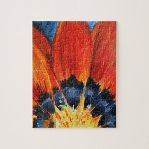 Puzzle Peinture florale Feuilles orange