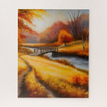 Peinture forestière d'automne - Paysage d'automne