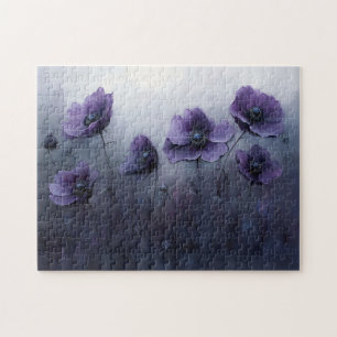 Puzzle Peinture gothique à fleurs violettes