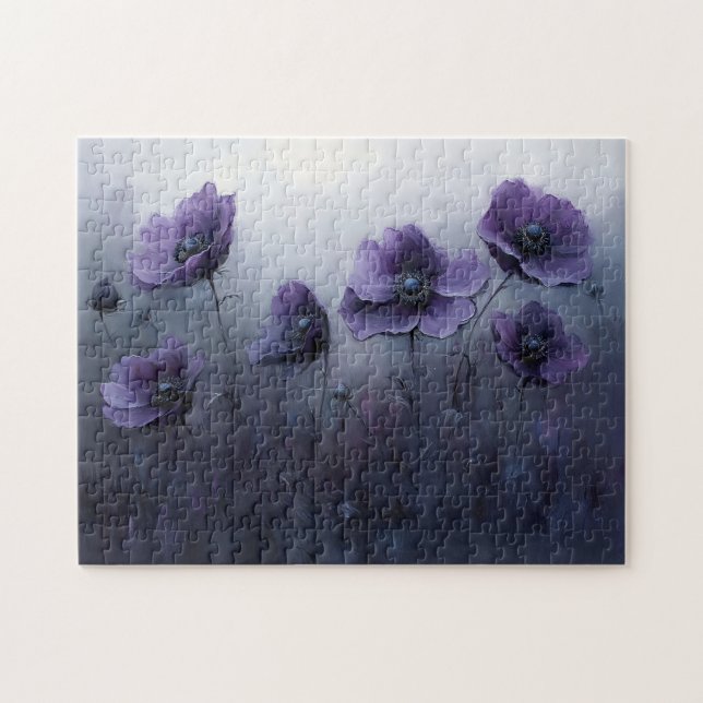 Puzzle Peinture gothique à fleurs violettes (Horizontal)