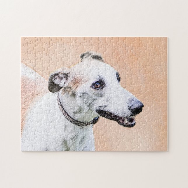 Puzzle Peinture Greyhound - Cute Original Chien Art (Horizontal)