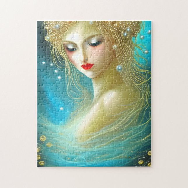 Puzzle Peinture Imaginaire d'une femme nageant avec Exqui (Vertical)