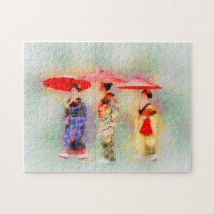 Puzzle Peinture impressionniste de trois petits Maïko