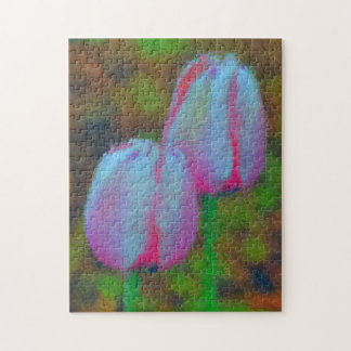 Puzzle Peinture impressionniste de Tulipe rose