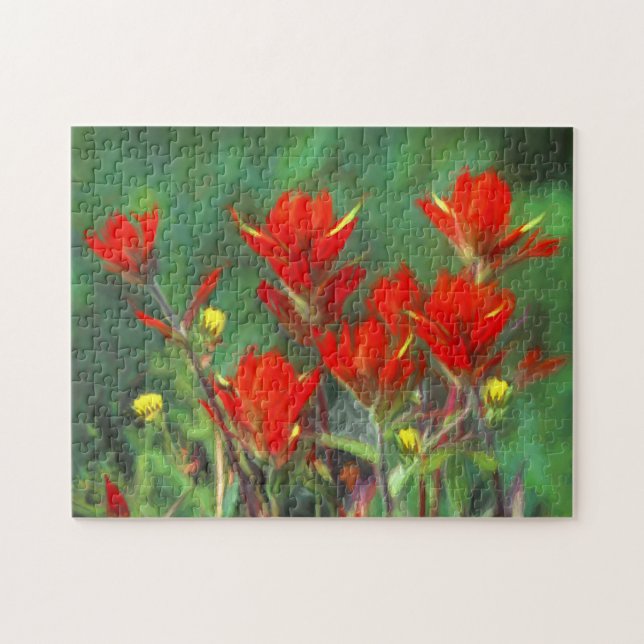 Puzzle Peinture indienne de pinceau - Art Fleur original (Horizontal)