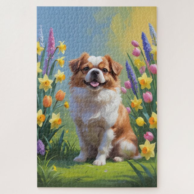Puzzle Peinture japonaise Chin Chien Fleurs de printemps (Vertical)
