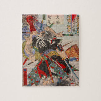 Puzzle Peinture japonaise d'Ukiyo-e d'un combat samouraï