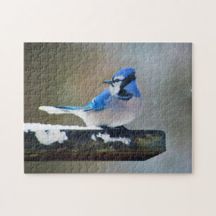 Puzzle Peinture Jay Bleu - Art Oiseau Original