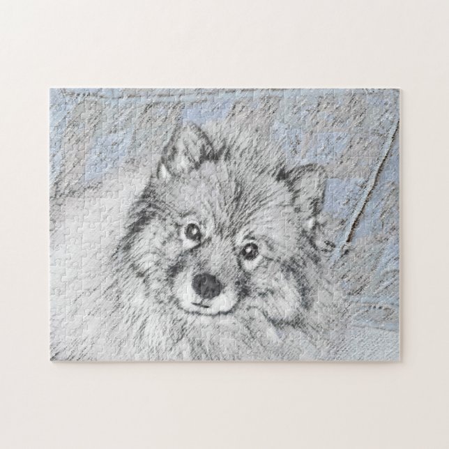 Puzzle Peinture Keeshond Beth - Joli art original chien (Horizontal)
