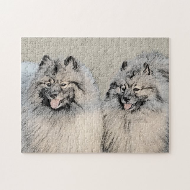Puzzle Peinture Keeshond Brothers - Art Chien original (Horizontal)