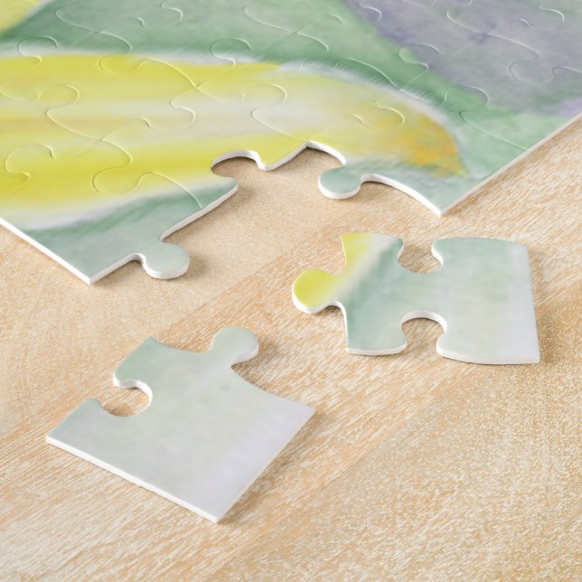Puzzle Peinture Lily jaune en acrylique (Côté)