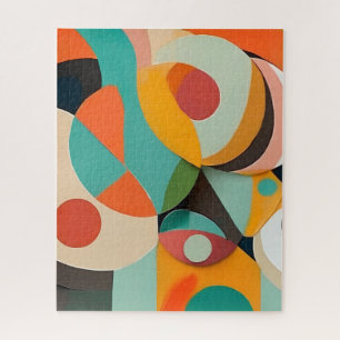 Puzzle Peinture moderne du milieu du siècle, diverses cou